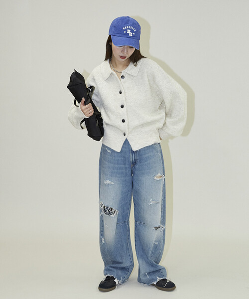 PUBLUX（パブリュクス）の「PUBLUX/パブリュクス スパンコール プレーティング ポロ カーディガン　限定展開（カーディガン/ボレロ・レディース・オフホワイト/チャコールグレー/ベージュ/ブラウン・ﾌﾘ-）」の17枚目の写真