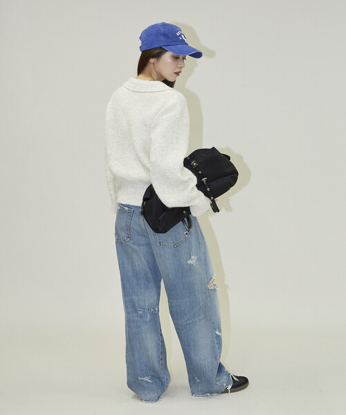 PUBLUX（パブリュクス）の「PUBLUX/パブリュクス スパンコール プレーティング ポロ カーディガン　限定展開（カーディガン/ボレロ・レディース・オフホワイト/チャコールグレー/ベージュ/ブラウン・ﾌﾘ-）」の18枚目の写真