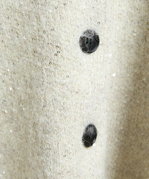 PUBLUX（パブリュクス）の「PUBLUX/パブリュクス スパンコール プレーティング ポロ カーディガン　限定展開（カーディガン/ボレロ・レディース・オフホワイト/チャコールグレー/ベージュ/ブラウン・ﾌﾘ-）」の22枚目の写真