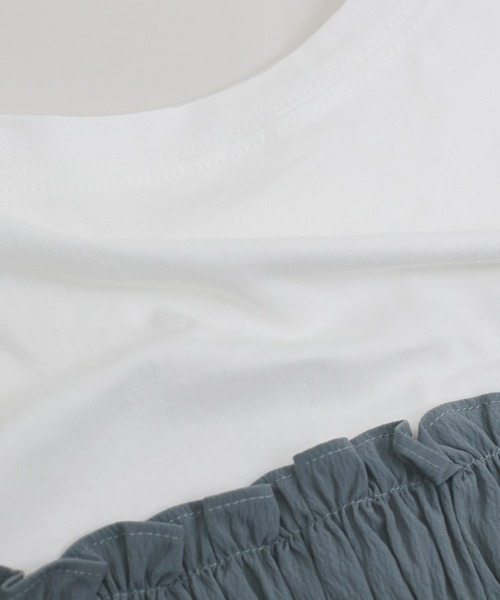 BLUEEAST(ブルーイースト)の「シャーリングビスチェドッキングカットソー(Tシャツ/カットソー・レディース・グレー/ブラック・MEDIUM)」の4枚目の写真