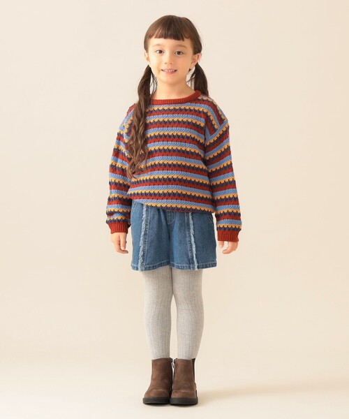 Mimi激安☆完売人気カラー☆ayakawasaki☆ボーダーニット BEAMS mini（ビームス ミニ）【1/22値下げ】透かし編み ボーダー