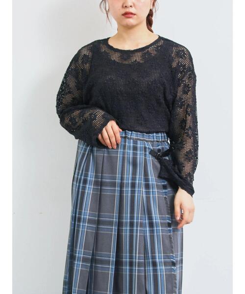 SM2(エスエムツー)の「透かし柄ふくれジャカードプルオーバー(Tシャツ/カットソー・レディース・ブラック/グレー/キナリ・F)」の1枚目の写真