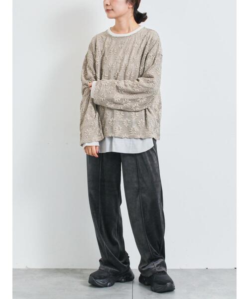SM2(エスエムツー)の「透かし柄ふくれジャカードプルオーバー(Tシャツ/カットソー・レディース・ブラック/グレー/キナリ・F)」の14枚目の写真