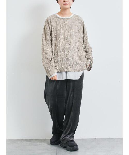 SM2(エスエムツー)の「透かし柄ふくれジャカードプルオーバー(Tシャツ/カットソー・レディース・ブラック/グレー/キナリ・F)」の15枚目の写真