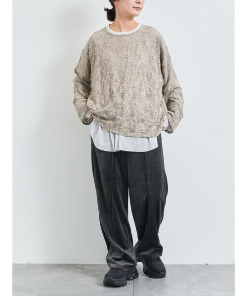 SM2(エスエムツー)の「透かし柄ふくれジャカードプルオーバー(Tシャツ/カットソー・レディース・ブラック/グレー/キナリ・F)」の16枚目の写真