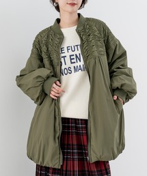 【refinedworks】シャーリング デザインが新鮮見えする 中綿 アウター!