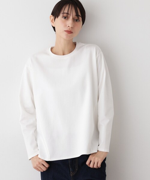 Dessin(デッサン)の「【美シルエット/洗える】切替カットソー(Tシャツ/カットソー・レディース・ブラック/ホワイト系・01/02/03)」の3枚目の写真
