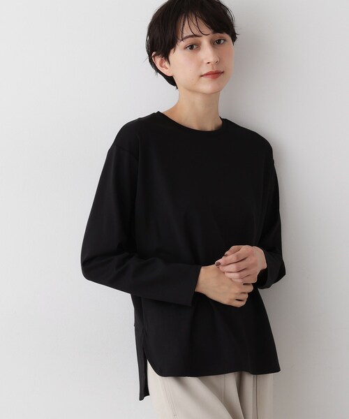 Dessin(デッサン)の「【美シルエット/洗える】切替カットソー(Tシャツ/カットソー・レディース・ブラック/ホワイト系・01/02/03)」の8枚目の写真
