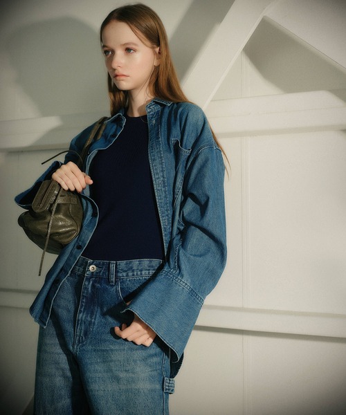 LE CIEL BLEU（ルシェルブルー）の「トゥーテクスチャーリブドニットトップ / Two-Texture Ribbed Knit Top（ニット/セーター・レディース・ネイビー/ブラック/チャコールグレー/ライトイエロー・36）」の19枚目の写真