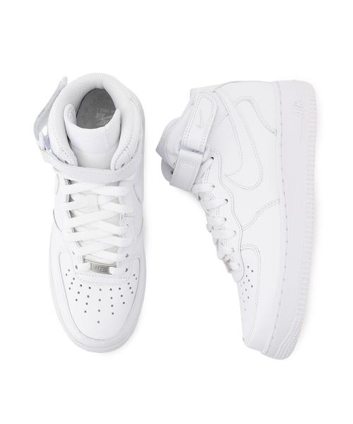 NIKE（ナイキ）の「NIKE（ナイキ） ウィメンズエアフォース1MID（スニーカー・レディース・ホワイト/ブラック・25cm/23cm/24.5cm/23.5cm/24cm）」の2枚目の写真