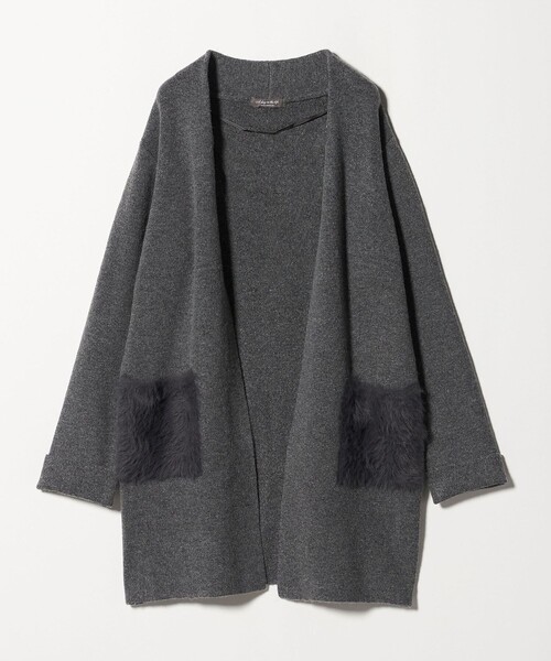 リアルファーポケット付きロングカーディガンタイプフリーサイズ セール】ファーポケット ロングカーディガン ＜A DAY IN THE LIFE