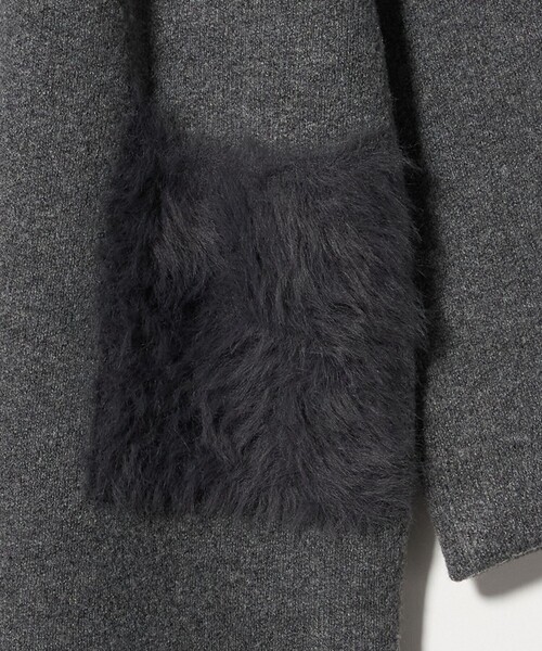 UNITED ARROWSユナイテッドアローズ　 ポケットファーカーディガン セール】ファーポケット ロングカーディガン ＜A DAY IN THE LIFE