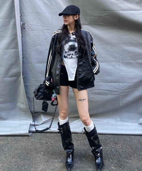 lilful（リルフル）の「ダブルジップサイドライン オーバーサイズ PU