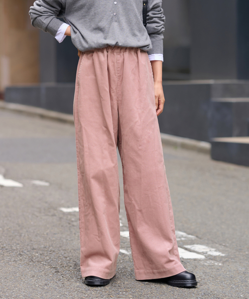 JOURNAL STANDARD relume（ジャーナルスタンダード　レリューム）の「《追加》コットンコーデュロイイージーワイド（その他パンツ・レディース・ピンク/カーキ/ホワイト・36/38）」の4枚目の写真