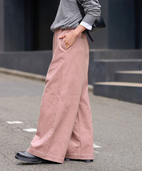 JOURNAL STANDARD relume（ジャーナルスタンダード　レリューム）の「《追加》コットンコーデュロイイージーワイド（その他パンツ・レディース・ピンク/カーキ/ホワイト・36/38）」の6枚目の写真