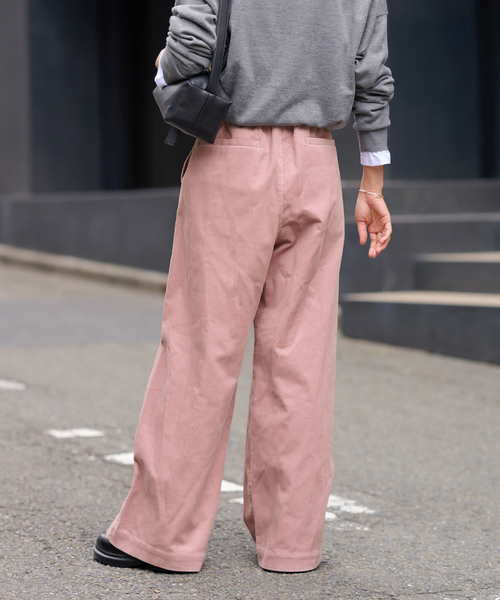JOURNAL STANDARD relume（ジャーナルスタンダード　レリューム）の「《追加》コットンコーデュロイイージーワイド（その他パンツ・レディース・ピンク/カーキ/ホワイト・36/38）」の7枚目の写真