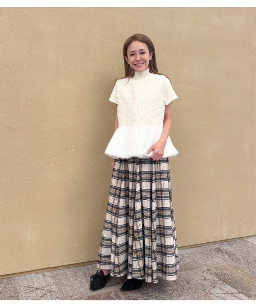 FELLINI（フェリーニ）の「【Fellini/フェリーニ】ペプラムファーベスト（ベスト・レディース・オフホワイト/ブラウン・FREE）」の12枚目の写真