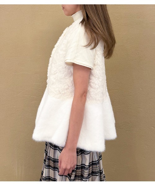 FELLINI（フェリーニ）の「【Fellini/フェリーニ】ペプラムファーベスト（ベスト・レディース・オフホワイト/ブラウン・FREE）」の14枚目の写真