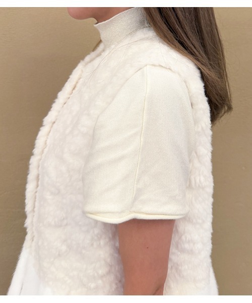 FELLINI（フェリーニ）の「【Fellini/フェリーニ】ペプラムファーベスト（ベスト・レディース・オフホワイト/ブラウン・FREE）」の5枚目の写真