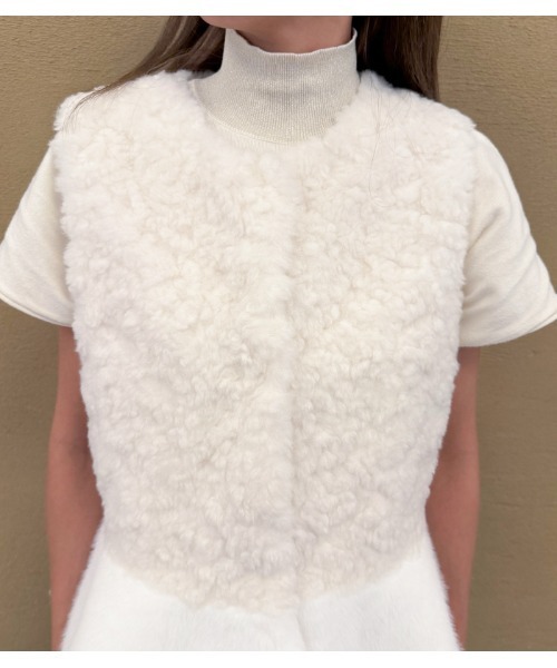 FELLINI（フェリーニ）の「【Fellini/フェリーニ】ペプラムファーベスト（ベスト・レディース・オフホワイト/ブラウン・FREE）」の16枚目の写真