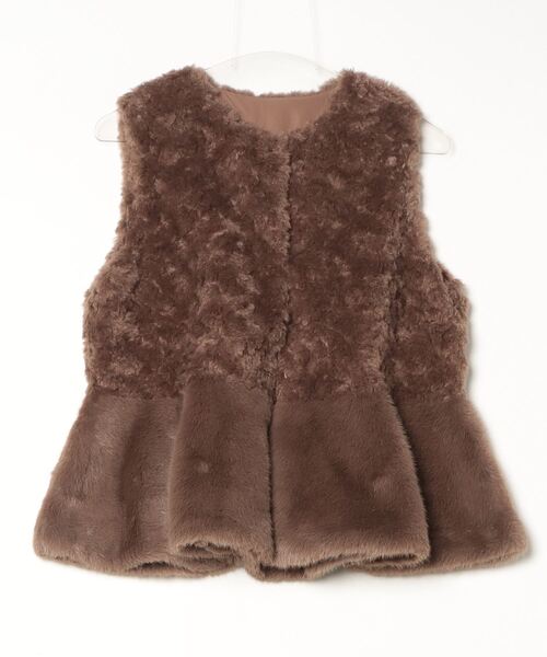 FELLINI（フェリーニ）の「【Fellini/フェリーニ】ペプラムファーベスト（ベスト・レディース・オフホワイト/ブラウン・FREE）」の10枚目の写真