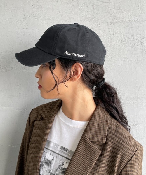 AMERICANA（アメリカーナ）の「[Americana/アメリカーナ] AC 47クリーンナップ ブランドロゴ刺繍 キャップ（キャップ・レディース・チャコールグレー/ブラック/ネイビー・ONE SIZE）」の8枚目の写真