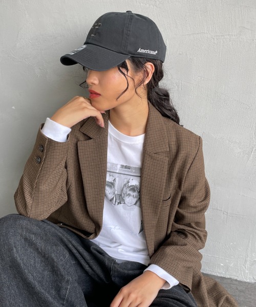 AMERICANA（アメリカーナ）の「[Americana/アメリカーナ] AC 47クリーンナップ ブランドロゴ刺繍 キャップ（キャップ・レディース・チャコールグレー/ブラック/ネイビー・ONE SIZE）」の5枚目の写真