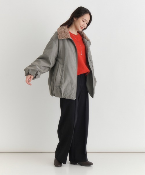 セール】【HONEYSUCKLE ROSE】フェイクファー襟ジャケット (ボリューム