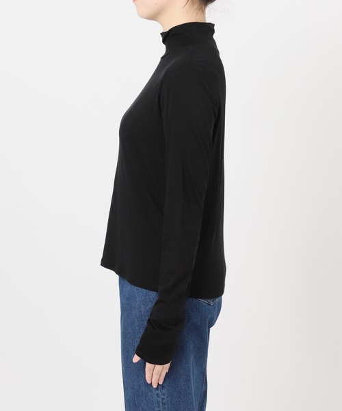 B.C STOCK（ベーセーストック）の「手洗い可 / ウール混カットタートルプルオーバー（Tシャツ/カットソー・レディース・ホワイト/チャコールグレー/ブラック・FREE）」の7枚目の写真