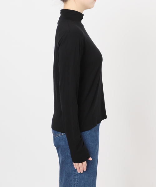 B.C STOCK（ベーセーストック）の「手洗い可 / ウール混カットタートルプルオーバー（Tシャツ/カットソー・レディース・ホワイト/チャコールグレー/ブラック・FREE）」の9枚目の写真