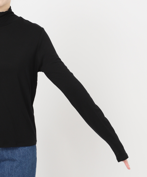 B.C STOCK（ベーセーストック）の「手洗い可 / ウール混カットタートルプルオーバー（Tシャツ/カットソー・レディース・ホワイト/チャコールグレー/ブラック・FREE）」の10枚目の写真