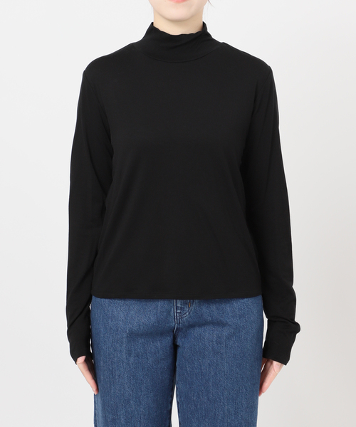 B.C STOCK（ベーセーストック）の「手洗い可 / ウール混カットタートルプルオーバー（Tシャツ/カットソー・レディース・ホワイト/チャコールグレー/ブラック・FREE）」の12枚目の写真