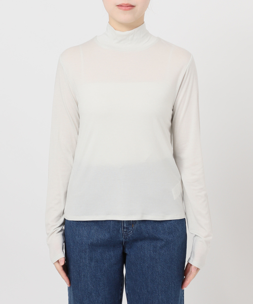 B.C STOCK（ベーセーストック）の「手洗い可 / ウール混カットタートルプルオーバー（Tシャツ/カットソー・レディース・ホワイト/チャコールグレー/ブラック・FREE）」の14枚目の写真