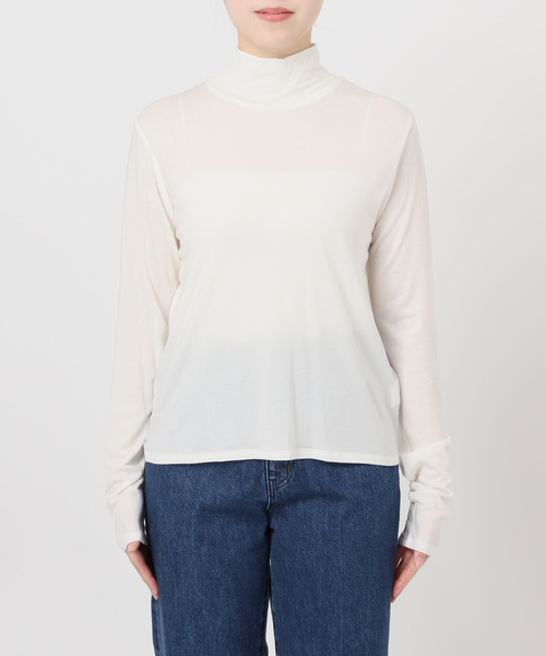 B.C STOCK（ベーセーストック）の「手洗い可 / ウール混カットタートルプルオーバー（Tシャツ/カットソー・レディース・ホワイト/チャコールグレー/ブラック・FREE）」の16枚目の写真