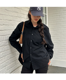 オーバーサイズドエッセンシャルシャツ-ブラック