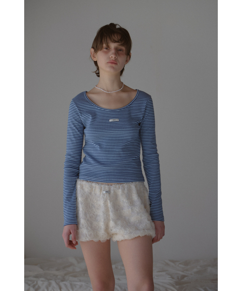 LETERIE(レテリー)の「LR ROUND NECK LONG SLEEVE_BLUE(Tシャツ/カットソー・レディース・ブルー・FREE)」の2枚目の写真