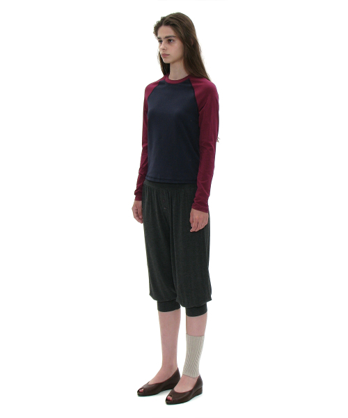 PARTIMENTO WOMEN(パルティメントウィメン)の「PWC カラーブロックレグランロングスリーブTシャツ_ネイビー(Tシャツ/カットソー・レディース・その他・MEDIUM/LARGE/SMALL)」の2枚目の写真