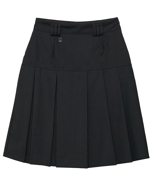 Pleats Midi Skirt (FL-243_Black)