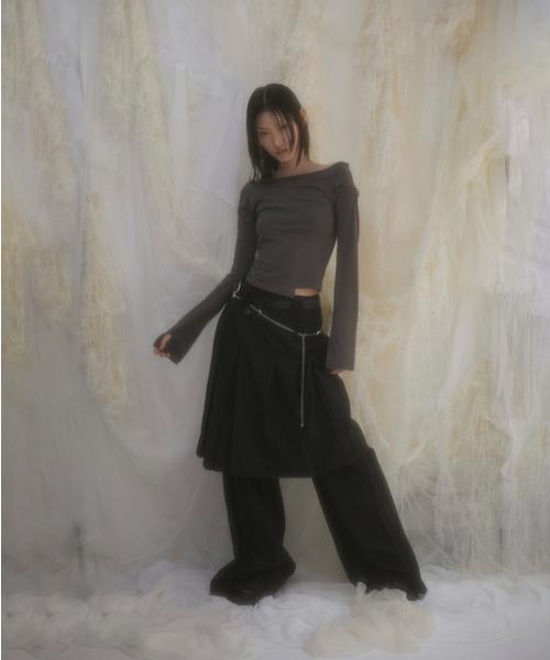 FLAREUP(フレアアップ)の「Pleats Midi Skirt (FL-243_Black)(スカート・レディース・ブラック・1/2)」の19枚目の写真