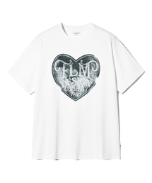 FLM ヴィンテージハートグラフィックTシャツ-ホワイト
