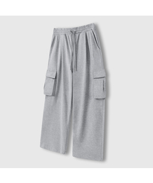 LEMAIN SECOND（リメインセカンド）の「ONE-TUCK WIDE CARGO SWEAT PANTS [GRAY] - NON FLEECE ver（スウェットパンツ・レディース）」