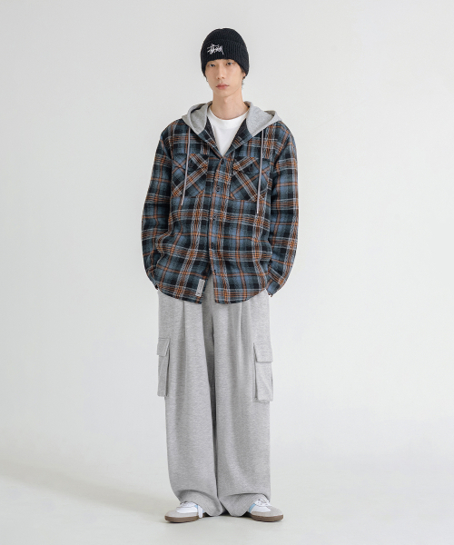 LEMAIN SECOND（リメインセカンド）の「ONE-TUCK WIDE CARGO SWEAT PANTS [GRAY] - NON FLEECE ver（スウェットパンツ・レディース・その他・X-LARGE/SMALL/MEDIUM/LARGE）」の4枚目の写真