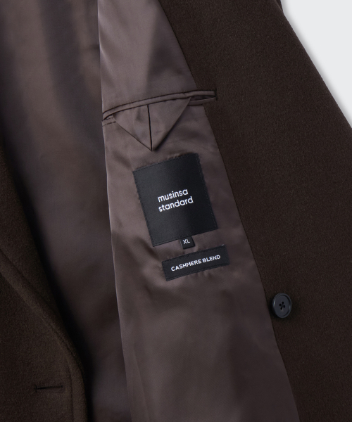 MUSINSA STANDARD（ムシンサスタンダード）の「カシミヤブレンドダディショルダーダブルロングコート[バロックブラウン]（チェスターコート・メンズ・その他・MEDIUM/LARGE/X-LARGE/XX-LARGE）」の2枚目の写真