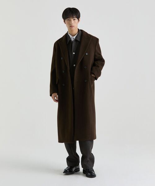 MUSINSA STANDARD（ムシンサスタンダード）の「カシミヤブレンドダディショルダーダブルロングコート[バロックブラウン]（チェスターコート・メンズ・その他・MEDIUM/LARGE/X-LARGE/XX-LARGE）」の5枚目の写真