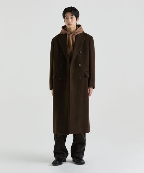 MUSINSA STANDARD（ムシンサスタンダード）の「カシミヤブレンドダディショルダーダブルロングコート[バロックブラウン]（チェスターコート・メンズ・その他・MEDIUM/LARGE/X-LARGE/XX-LARGE）」の7枚目の写真