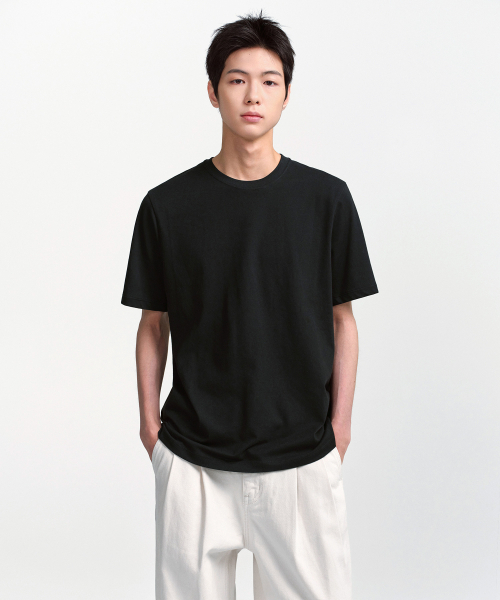 MUSINSA STANDARD（ムシンサスタンダード）の「[クールタンダード] ベーシッククルーネックTシャツ [ブラック]（Tシャツ/カットソー・メンズ・その他・XX-LARGE/XXX-LARGE/SMALL/MEDIUM/LARGE/X-LARGE）」の3枚目の写真
