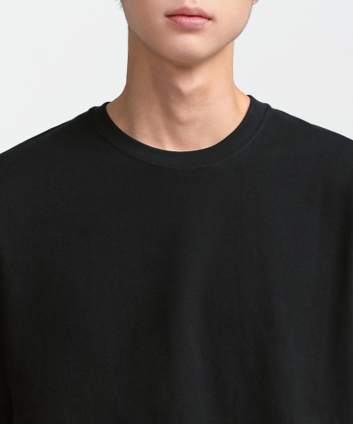 MUSINSA STANDARD（ムシンサスタンダード）の「[クールタンダード] ベーシッククルーネックTシャツ [ブラック]（Tシャツ/カットソー・メンズ・その他・XX-LARGE/XXX-LARGE/SMALL/MEDIUM/LARGE/X-LARGE）」の4枚目の写真