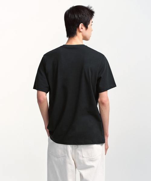 MUSINSA STANDARD（ムシンサスタンダード）の「[クールタンダード] ベーシッククルーネックTシャツ [ブラック]（Tシャツ/カットソー・メンズ・その他・XX-LARGE/XXX-LARGE/SMALL/MEDIUM/LARGE/X-LARGE）」の5枚目の写真