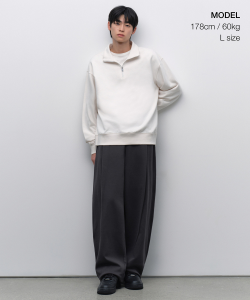 MUSINSA STANDARD（ムシンサスタンダード）の「特大のハーフジップアップスウェットシャツ[クリーム]（スウェット・メンズ・その他・MEDIUM/LARGE/X-LARGE/XX-LARGE/XXX-LARGE）」の15枚目の写真