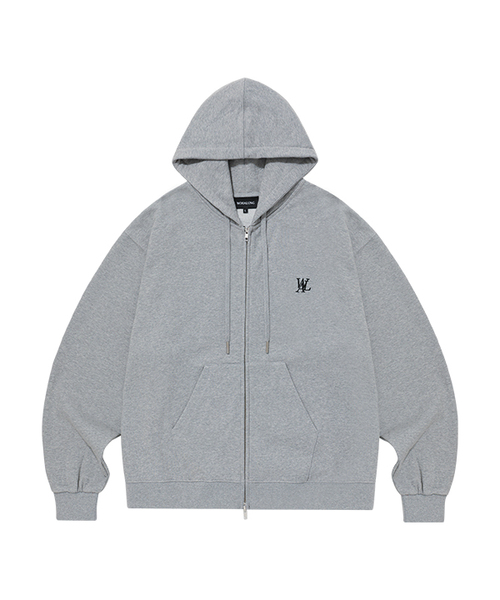 WOOALONG(ウアロン)の「(起毛)Signatureフードジップアップ - グレー(パーカー・レディース・ライトグレー・LARGE/MEDIUM/SMALL)」の1枚目の写真